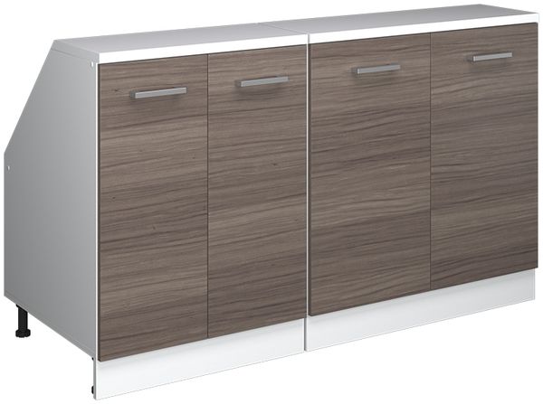 Küchenschrank für Dachschrägen R-Line Edelgrau 140 cm 2er Set Schrankkorpuss 60 cm Tiefe Vicco