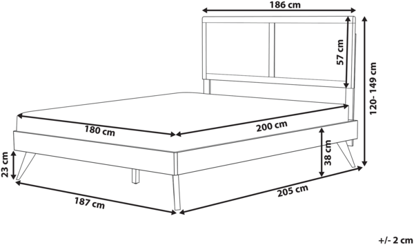 Holzbett dunkelbraun Lattenrost 180x200 cm ISTRES Bild 2