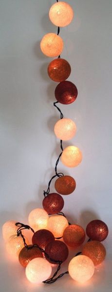 Guru-Shop LED-Lichterkette Stoff Ball Lichterkette, 20`er LED Kugel..