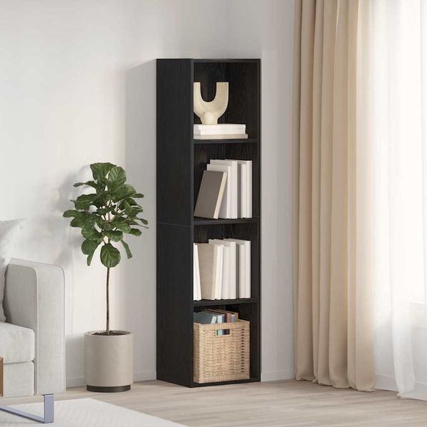vidaXL Bücherregal Schwarz Eichen-Optik 143 x 30 x 36 cm Holzwerkstoff 862409