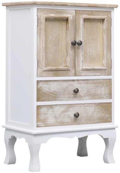 Schubladenkommode, Büroschrank, Beistellschrank Weiß 50x30x80 cm Holz