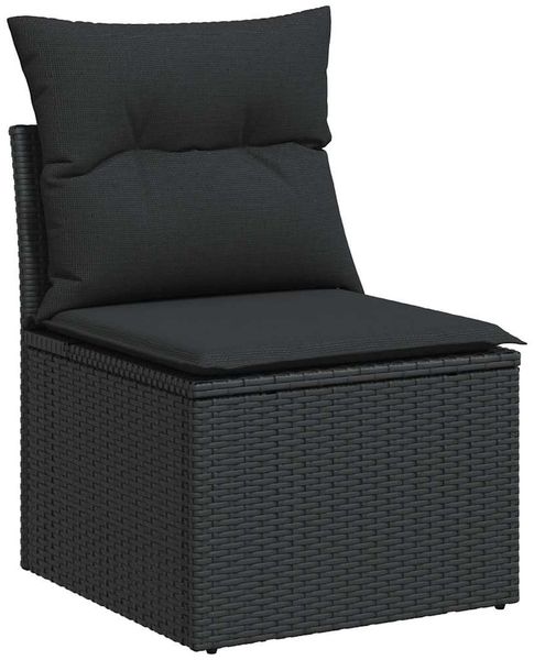 vidaXL 9-tlg. Garten-Sofagarnitur mit Kissen Schwarz Poly Rattan 3326846 Bild 3