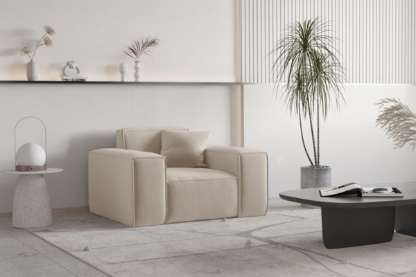 Sessel Designersessel CELES PREMIUM in Stoff Opera Velvet Sand