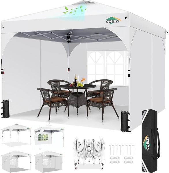 COBIZI Pavillon 3x3 Wasserdicht Stabil Winterfest Faltpavillon Garden Partyzelt