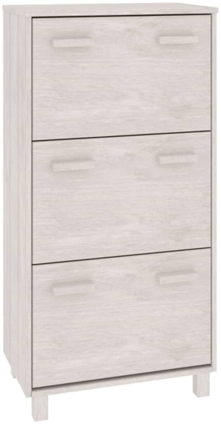 vidaXL Schuhschrank HAMAR Weiß 59,5x35x117 cm Massivholz Kiefer 340513
