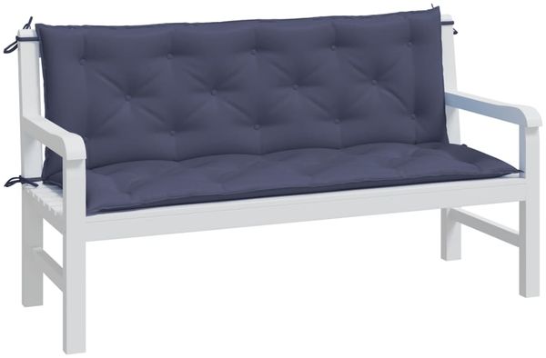 vidaXL Gartenbank-Auflagen 2 Stk. Marineblau 150x50x7 cm Oxford-Gewebe 379085 Bild 3
