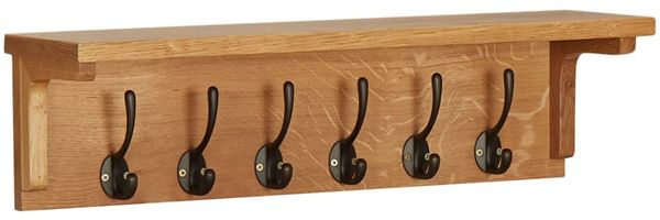vidaXL Wandgarderobe 60x16x16 cm Massivholz Eiche 289191