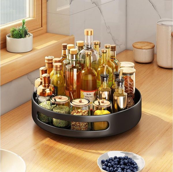 GarveeMore Küchenorganizer-Set Küchenorganizer-Set Neues drehbares Lagerregal, drehbares Gewürzregal