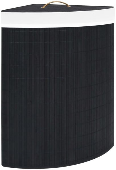 vidaXL Eck-Wäschekorb Bambus Schwarz 60 L 320762