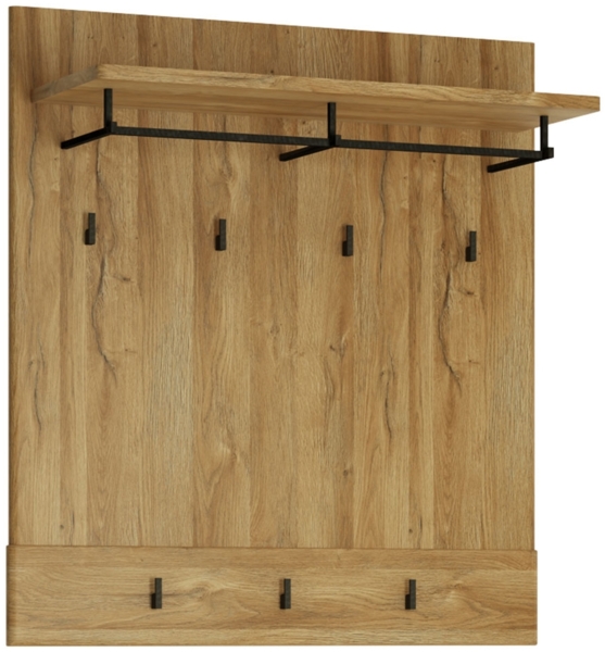 Garderobenpaneel Coswig / Cortina, Holzwerkstoff, Holzfarben, 93 x 47 x 38 cm