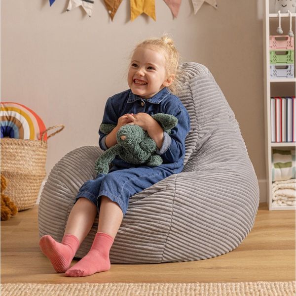 icon Sitzsack 2er Set Kinder Sessel aus Cord Flauschig „Dalton", 69x59x65cm, Made in Germany, für Kinderzimmer, mit Füllung