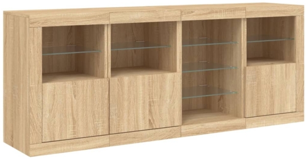 vidaXL Sideboard mit LED-Leuchten Sonoma-Eiche 164x37x67 cm 3209053 Bild 4