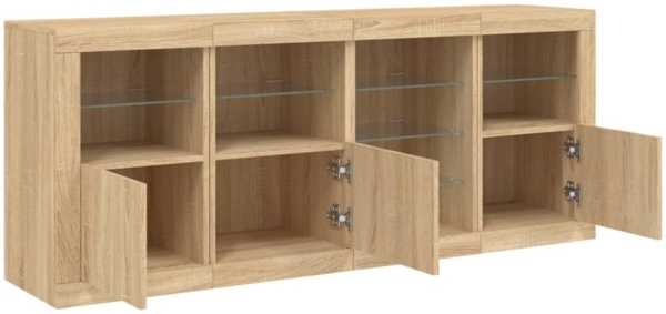 vidaXL Sideboard mit LED-Leuchten Sonoma-Eiche 164x37x67 cm 3209053 Bild 5