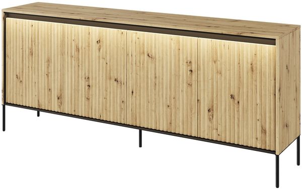 Compleo Kommode FLORE (193x40x83 cm) mit 4 Türen, Metallfüße
