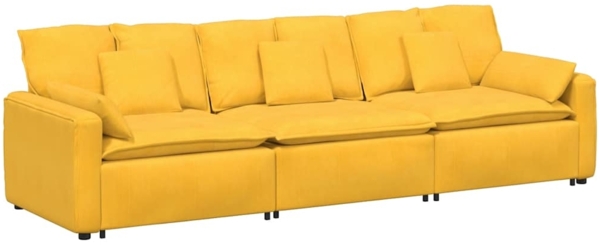 vidaXL Modulares Sofa mit Kissen Hellgelb 3321113
