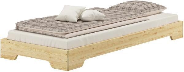 Extra niedriges stabiles Teenagerbett in kompakter Form 80x190 Massivholz Kiefer V-60.41-08-190Rollrost inkl.