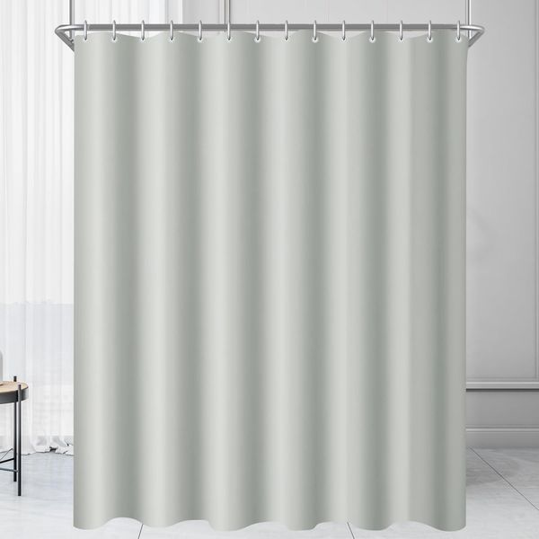 Duschvorhang 240x200cm Grau mit beschwertem Saum, antischimmel, wasserabweisend