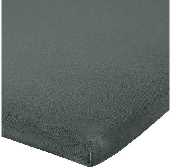 Erwin Müller 'Freising' Spannbettlaken, Gummizug: Rundumgummi, 1 Stück, Elasthan-Jersey-Stretch Uni, Anthrazit, Topper | 90x190 - 100x220 cm
