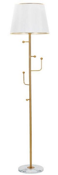 Dmora Stehlampe Tano, Bodenlicht, Lampe, Stehleuchte, 41x41 h173 cm, Weiß und Gold
