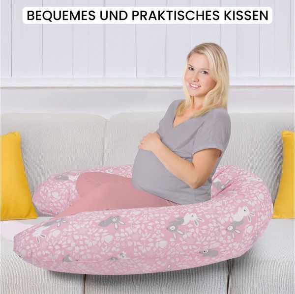 Amilian Stillkissen XXL 170 cm - Schwangerschaftskissen & Seitenschläferkissen mit Bezug, - Lagerungskissen - Nursing Pillow - Pregnancy Pillow, mit Füllung, Schlafkissen für Seitenlage - Körperkissen