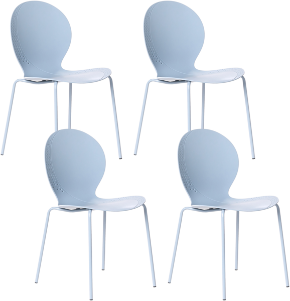 Gartenstuhl 4er Set MILOS stapelbar Hellblau