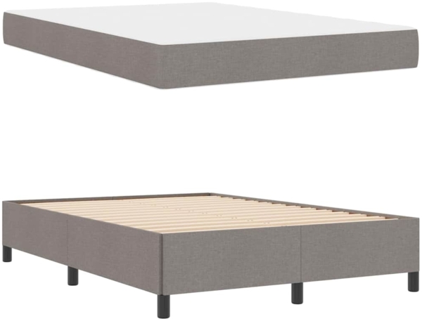 vidaXL Boxspringbett Taupe 140 x 190 cm Stoff 3398861 Bild 4