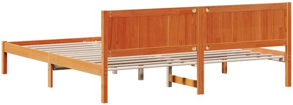 vidaXL Bettgestell Braun 200 x 200 cm Massivholz Kiefer 872178 Bild 7