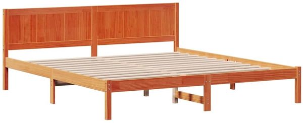 vidaXL Bettgestell Braun 200 x 200 cm Massivholz Kiefer 872178 Bild 4