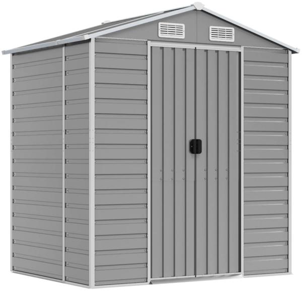 vidaXL Gerätehaus Hellgrau 191x130x198 cm Verzinkter Stahl 3188242