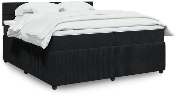 vidaXL Boxspringbett mit Matratze Schwarz 200x200 cm Samt 3290132