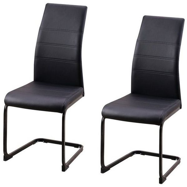 HTI-Living Freischwinger Schwingstuhl SallyP PU Schwarz (Set, 2 St), Freischwinger Esszimmerstuhl Kunstleder
