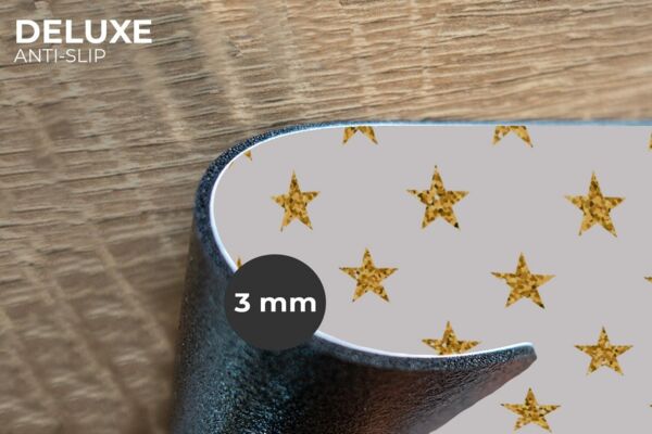 MuchoWow Platzset Sterne - Glitter - Gold - Design - Weihnachten, (6-St), Platzsets, Tischset, Abwaschbar, Tischsets, Platzdeckchen