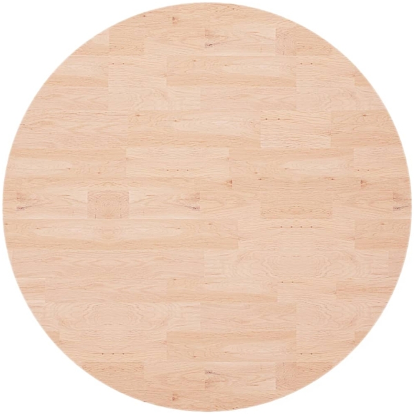 vidaXL Runde Tischplatte Ø90x1,5 cm Unbehandeltes Massivholz Eiche 342899