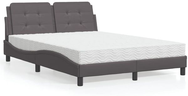 vidaXL Bettgestell ohne Matratze "Zadar" Grau 140x190 cm Kunstleder 3208862