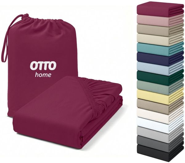 OTTO home Spannbettlaken Cremona, BASIC und PREMIUM Qualität, mit Elasthan, Baumwolle, Jersey (180 g/m), Gummizug: rundum, (1 Stück), Jersey Bettlaken ab Größe 90x200 cm, Strapazierfähig und langlebig