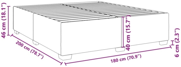 vidaXL Bettgestell ohne Matratze Dunkelgrau 180x200 cm Samt 3284650 Bild 8