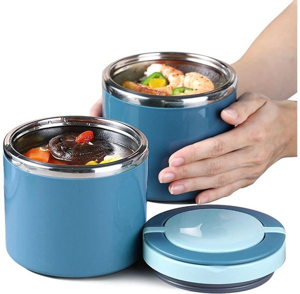 FELIXLEO Thermobehälter Thermobehälter 1000ml Edelstahl mit Löffel für Essen Warmhaltebox, (3-tlg)