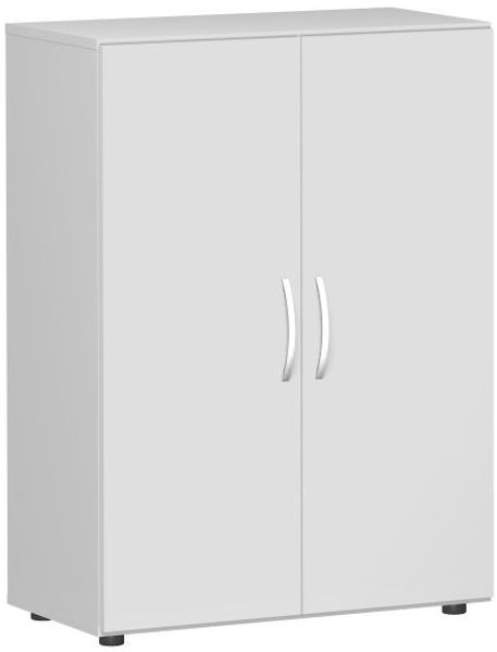 Flügeltürenschrank, 3 Ordnerhöhen, Lichtgrau, 110,4 x 80 x 42 cm