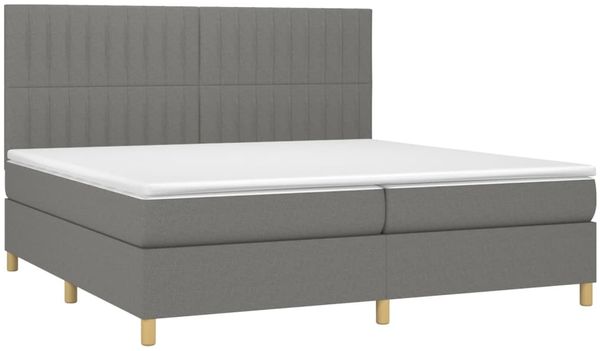 vidaXL Boxspringbett mit Matratze & LED Dunkelgrau 200x200 cm Stoff, Härtegrad: H2 [3135622] Bild 3