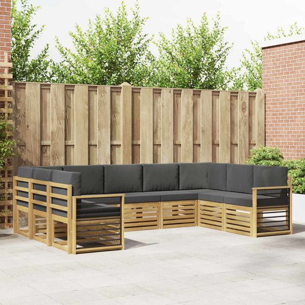 vidaXL Ecksofa Set 9 pcs Weiß und Anthrazit 304 x 187,5 x 73 cm 3392517