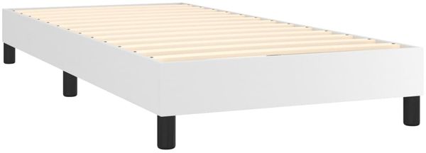 vidaXL Boxspringbett mit Matratze Weiß 100x200 cm Kunstleder 3127176 Bild 4