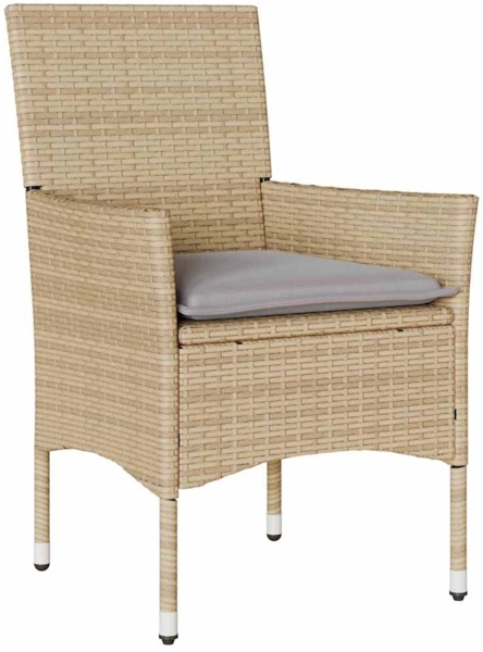 vidaXL Garten Essgruppe mit Kissen 3 pcs Beige Poly Rattan 3379793 Bild 5
