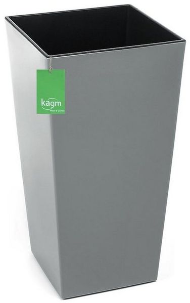 KAGM Pflanzkübel Blumenkübel Blumentopf in Hochglanz mit Pflanzeinsatz (inkl. Pflanzeinsatz)
