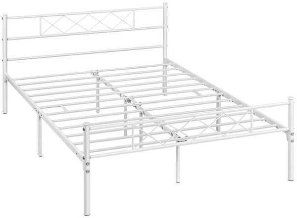 Yaheetech Bettgestell Metallbett mit Lattenrost, mit Kopfteil, 140x200cm