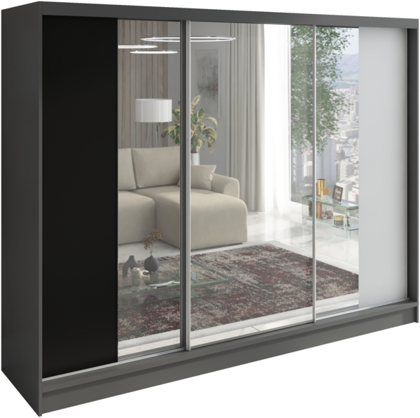 Schwebetürenschrank VIDA 2-türig Schrank 200 cm mit Spiegel