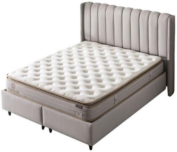 Villa Möbel Boxspringbett Organic (Bett Set, Betset), Bettkasten mit XXL Stauraum & Gasdruckfedern für einfache Handhabung