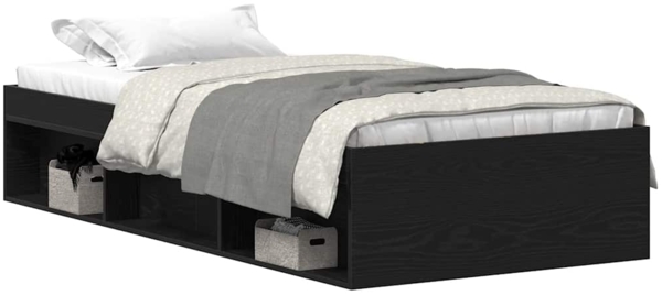 vidaXL Bettgestell ohne Matratze Schwarz Eichen-Optik 90x200 cm 3329329