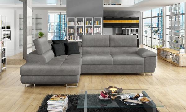 Ecksofa Cotere, Seite: Links, Farbe: Magic Velvet 2217 + Magic Velvet 2217 + Magic Velvet 2219