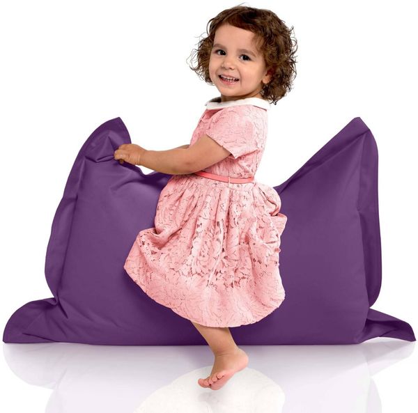 Green Bean® Kinder-Sitzsack 70x100cm & 70 Liter EPS-Perlen Füllung - Indoor & Outdoor Bean Bag Sitzkissen - Lila