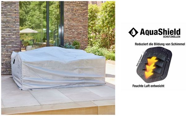 Siena Garden 'AquaShield' Loungehülle, Polyester hellgrau, 240 x 220 x 70 cm